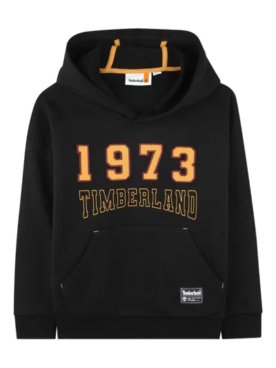 Timberland Logo Hoodie In Black