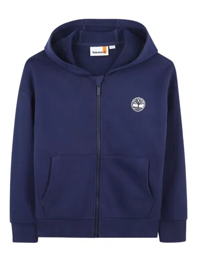 Timberland Logo Hoodie In Blue