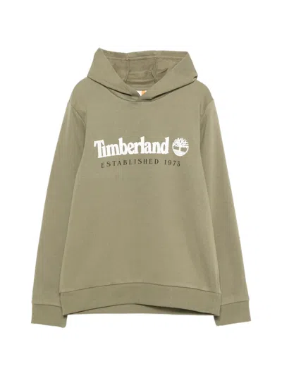 Timberland Kids' Logo Hoodie In Green