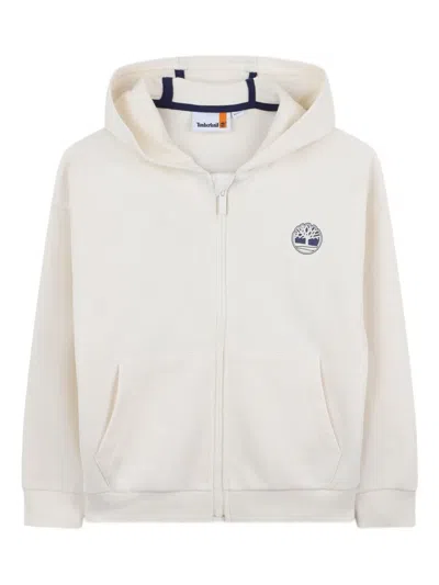 Timberland Logo Hoodie In Neutral