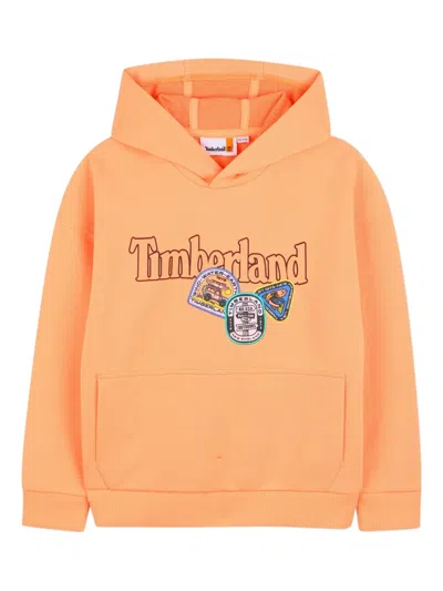 Timberland Kids' Logo Hoodie In Orange