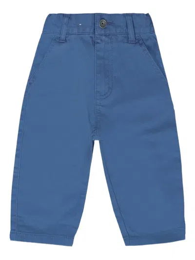 Timberland Babies' Logo-patch Cotton-blend Trousers In Blue