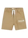 Timberland Logo-patch Drawstring Shorts In Brown