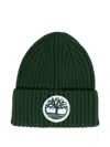 Timberland Logo-patch Ribbed Beanie In Black