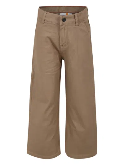 Timberland Kids' Logo-patch Trousers In Brown