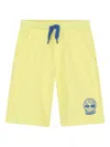 Timberland Logo-plaque Elastic-waist Shorts In Yellow