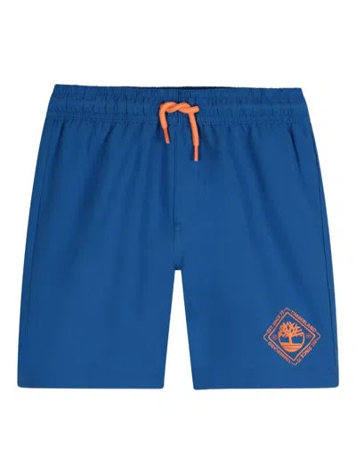 Timberland Logo-print Drawstring Swim Shorts In Blue