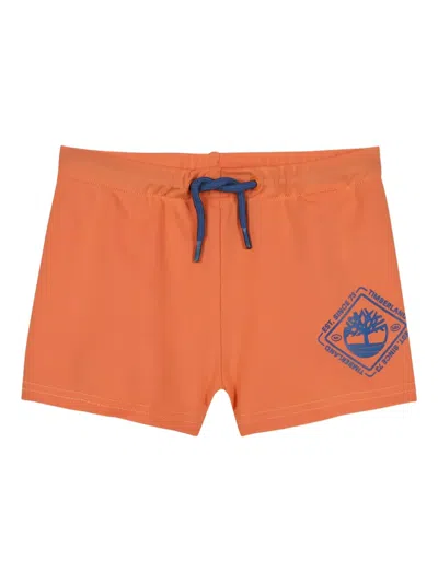 Timberland Logo-print Drawstring Swim Trunks In Orange