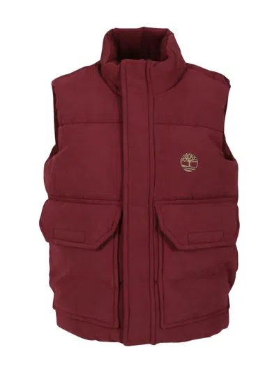 Timberland Kids' Logo-print Gilet In Red