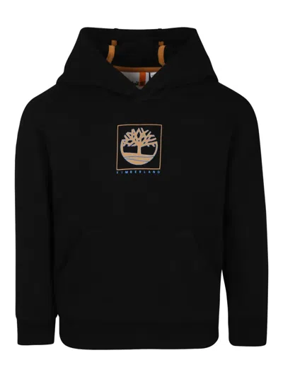 Timberland Kids' Logo-print Hoodie In Black