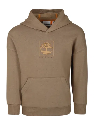 Timberland Kids' Logo-print Hoodie In Brown