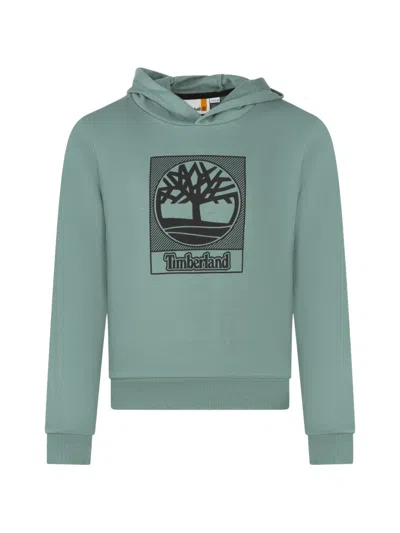 Timberland Kids' Logo-print Hoodie In Green