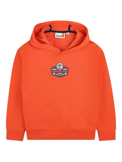Timberland Logo-print Hoodie In Orange