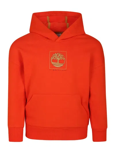 Timberland Kids' Logo-print Hoodie In Red