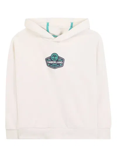 Timberland Logo-print Hoodie In White