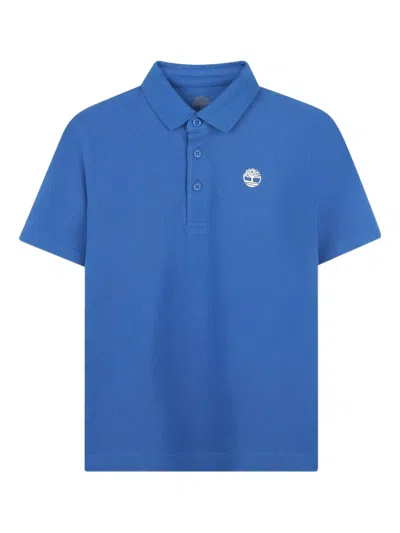 Timberland Kids' Logo-print Polo Shirt In Blue