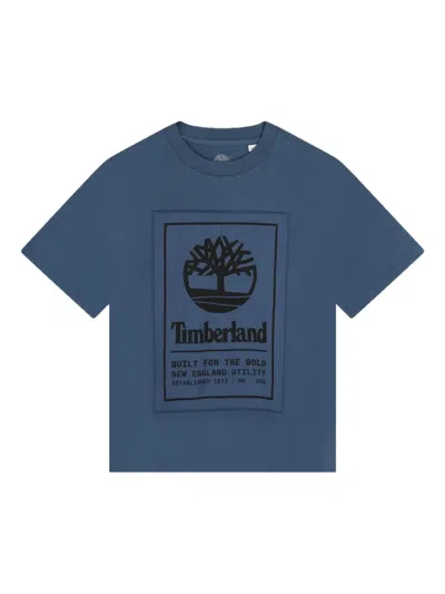 Timberland Kids' Logo-print T-shirt In Blue