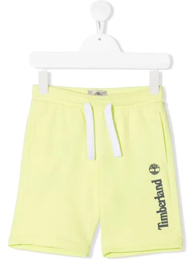 Timberland Kids' Logo Print Track Shorts In Green