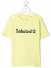 Timberland Logo-pront Cotton T-shirt In Yellow