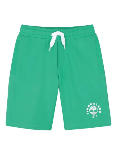 Timberland Kids' Logo Shorts In Green