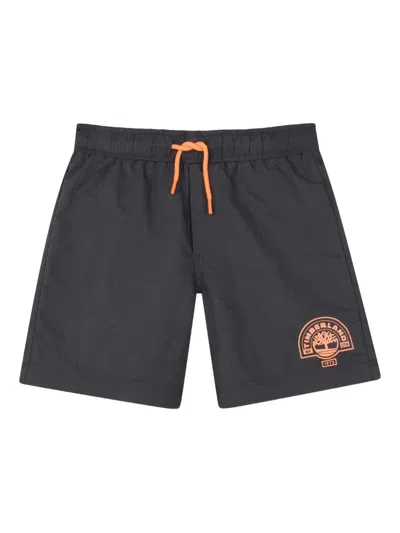 Timberland Kids' Logo Swim Shorts In Black