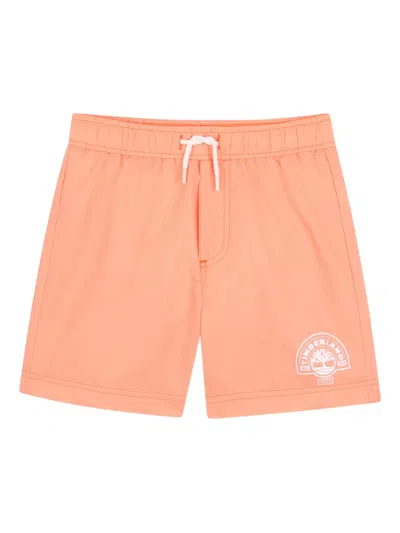 Timberland Kids' Logo Swim Shorts In Neutral