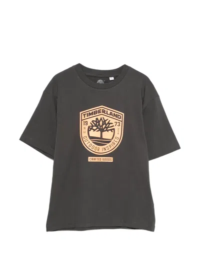 Timberland Kids' Logo T-shirt In Gray