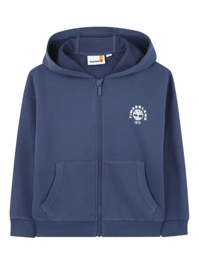 Timberland Kids' Logo Zip Hoodie In Multi