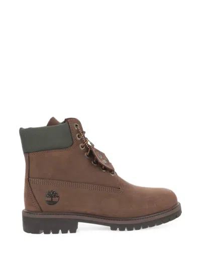 Timberland Logo-debossed Lace-up Ankle Boots In Animal Print