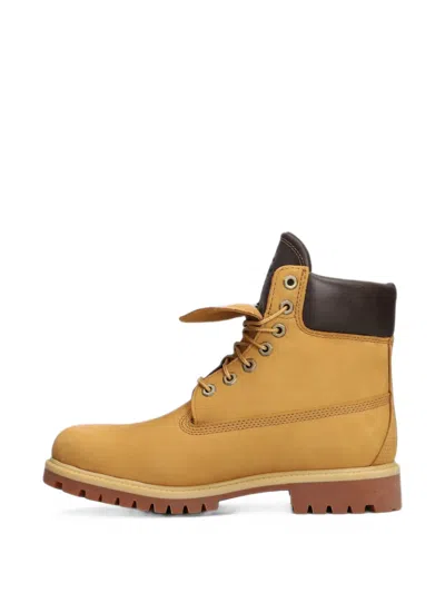 Timberland Logo-debossed Lace-up Boots In Yellow