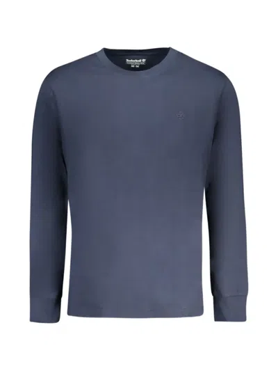 Timberland Logo-embroidered Long-sleeve T-shirt In Blue