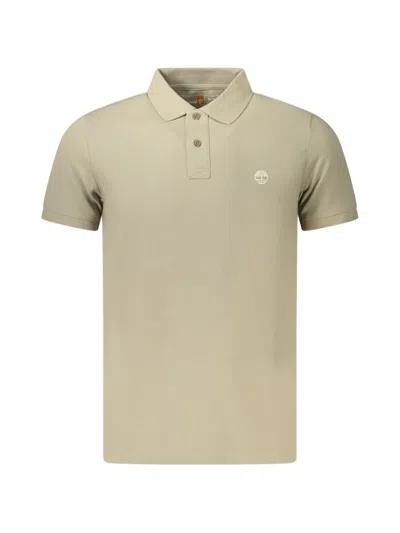 Timberland Logo-embroidered Piqué Polo Shirt In Neutral
