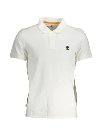 Timberland Logo-embroidered Polo Shirt In White