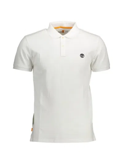 Timberland Logo-embroidered Polo Shirt In White