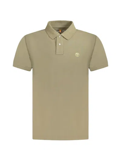 Timberland Logo-embroidered Short-sleeve Polo Shirt In Brown