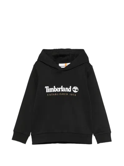 Timberland Kids' Logo-print Hoodie In Black
