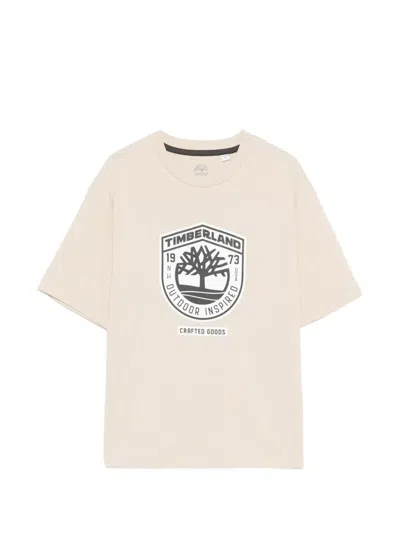 Timberland Kids' Logo-print T-shirt In Neutral