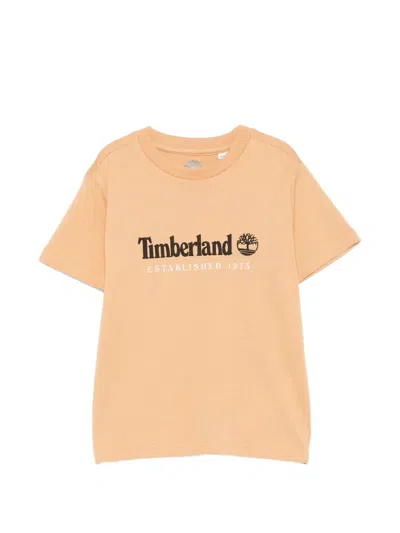 Timberland Kids' Logo-print T-shirt In Neutral