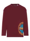 Timberland Long-sleeve Graphic-print T-shirt In Red