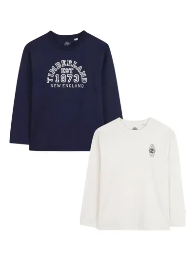 Timberland Kids' Long-sleeve T-shirt (pack Of Two) In Blue
