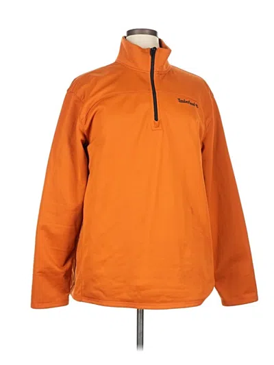 Pre-owned Timberland Long Sleeve Top Orange Crew Neck Tops