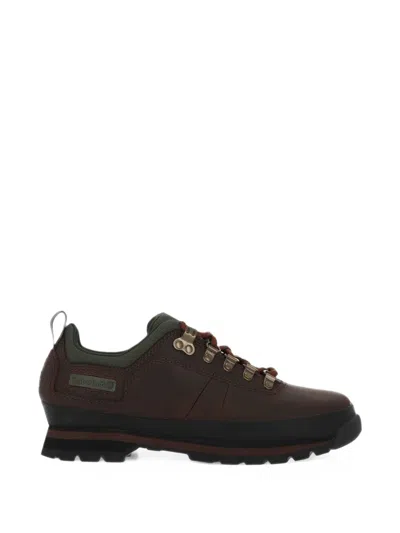 Timberland Low Euro Hiker Logo-plaque Boots In Brown