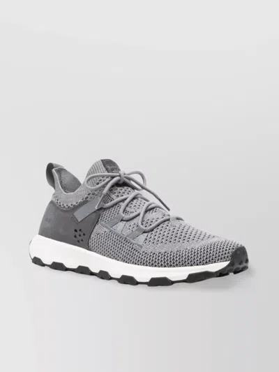 Timberland Low Lace Up Sneaker With Perforated Design In Grey