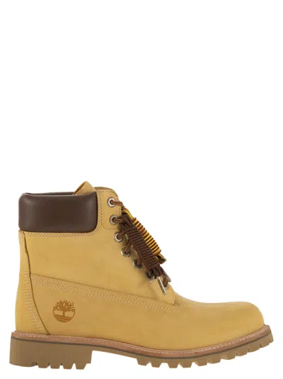 Timberland Luxe Mid Lace Waterproof Leather Ankle Boot In Yellow