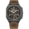 Timberland Mackinac Multifunction Chronograph Leather Strap Watch, 44mm X 25mm In Brown