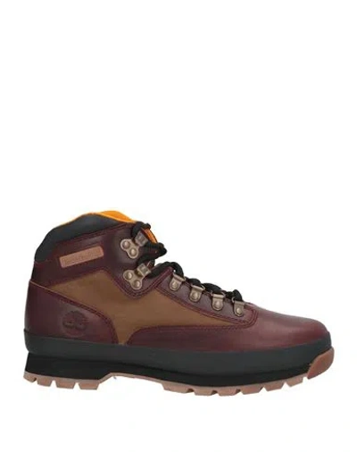 Timberland Man Ankle Boots Brown Size 9 Leather, Textile Fibers