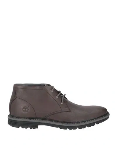 Timberland Man Ankle Boots Charcoal Size 10.5 Leather, Textile Fibers In Multi