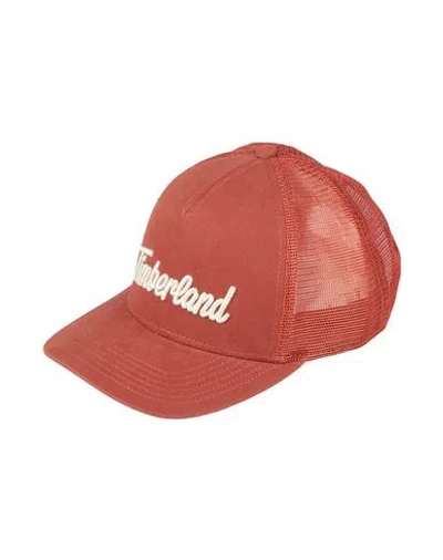 Timberland Man Hat Rust Size Onesize Cotton, Polyester In Red