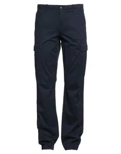 Timberland Man Pants Midnight Blue Size 32w-34l Cotton, Elastane, Cow Leather