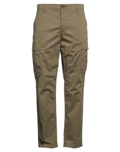 Timberland Man Pants Military Green Size 30w-32l Cotton, Elastane, Cow Leather